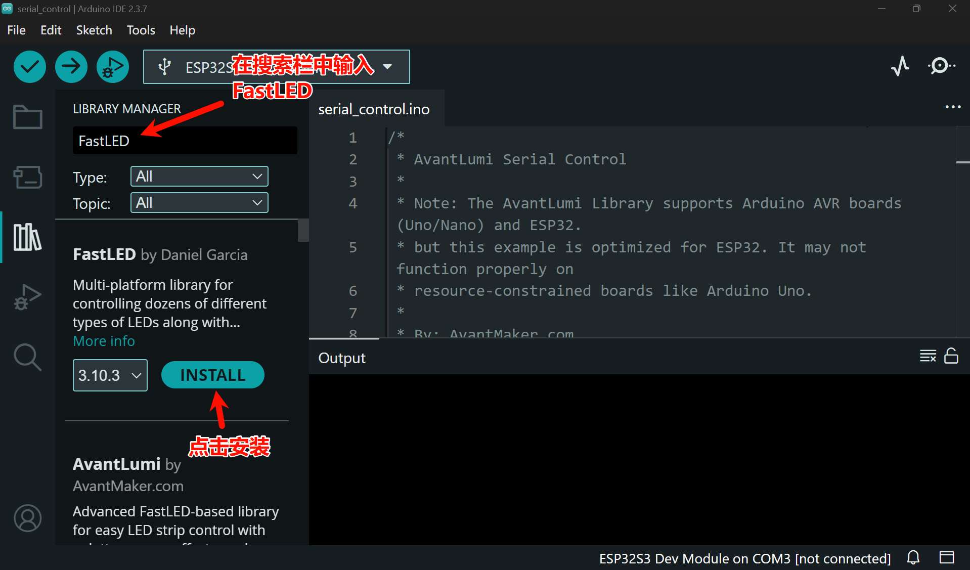 FastLED Library Installation