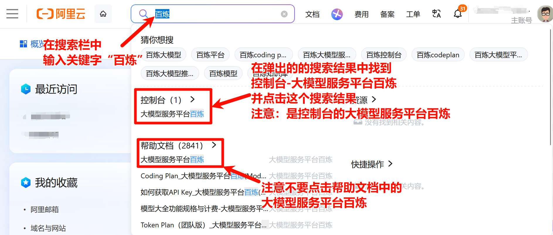 搜索阿里云百炼大模型服务平台
